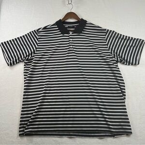 Black and White Striped Men's Walter Hagen Polo Shirt size XXL
